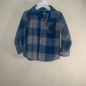 Ben Sherman Kids Checkered Blue and Red Shirt
